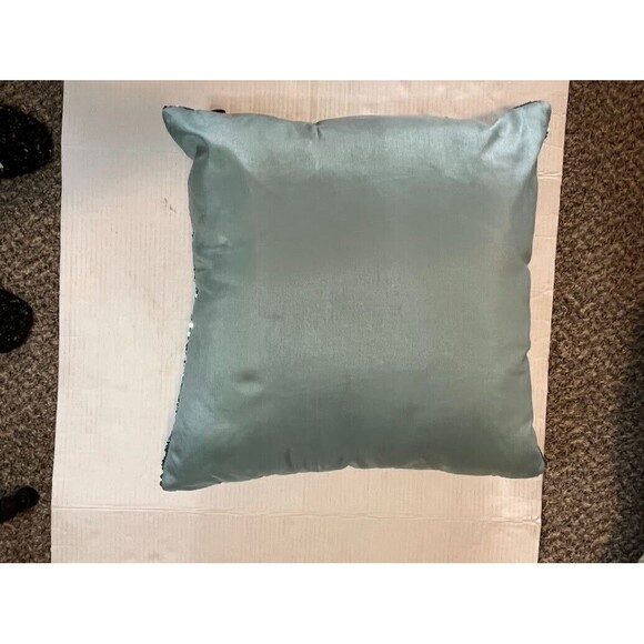 Pier 1 Colorful Glam Fun Changable Sequins Blue/Silver 18" x 18" Throw Pillow - Picture 2 of 3